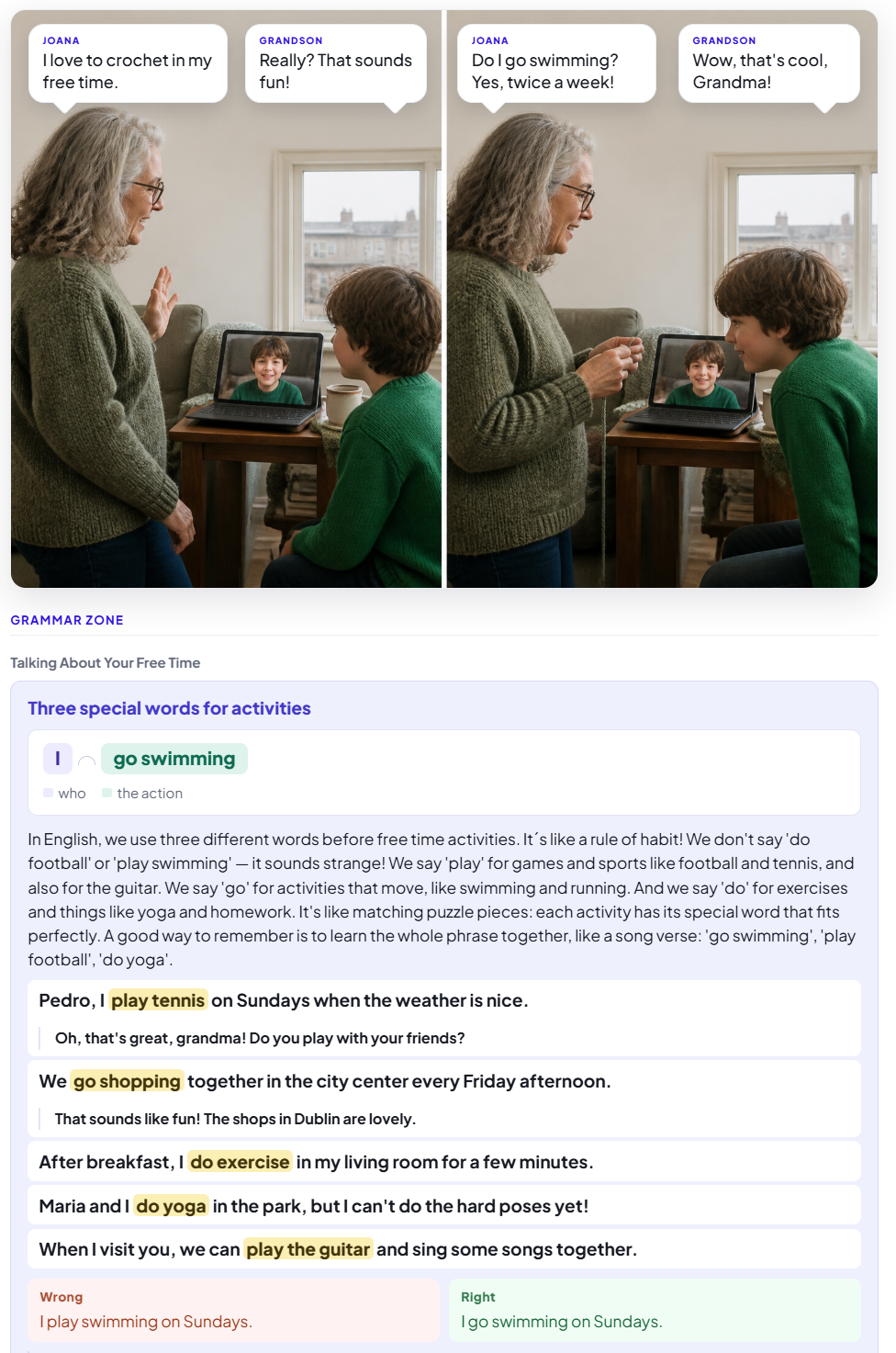 Trecho da aula gerada para Joana